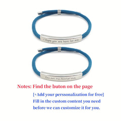 Custom Stainless Steel Braided Pet Bracelet with Engraved Name