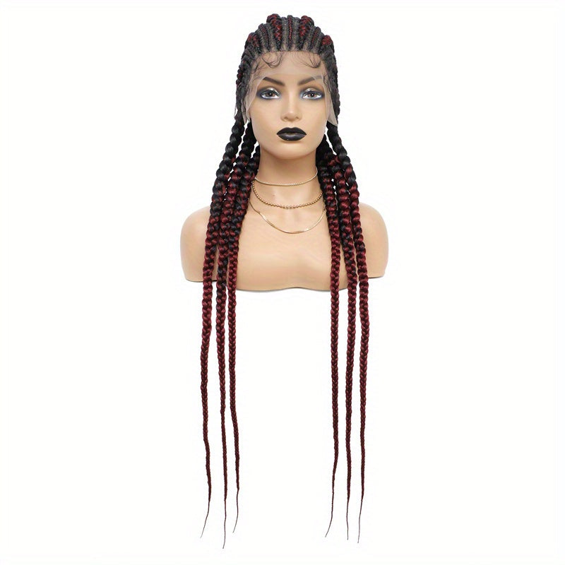 Synthetic Extra Long Braided Lace Front Wig for Women 91 cm