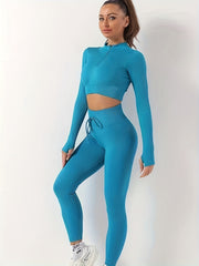 Stretch Drawstring Sports Pants High Waist Yoga Leggings