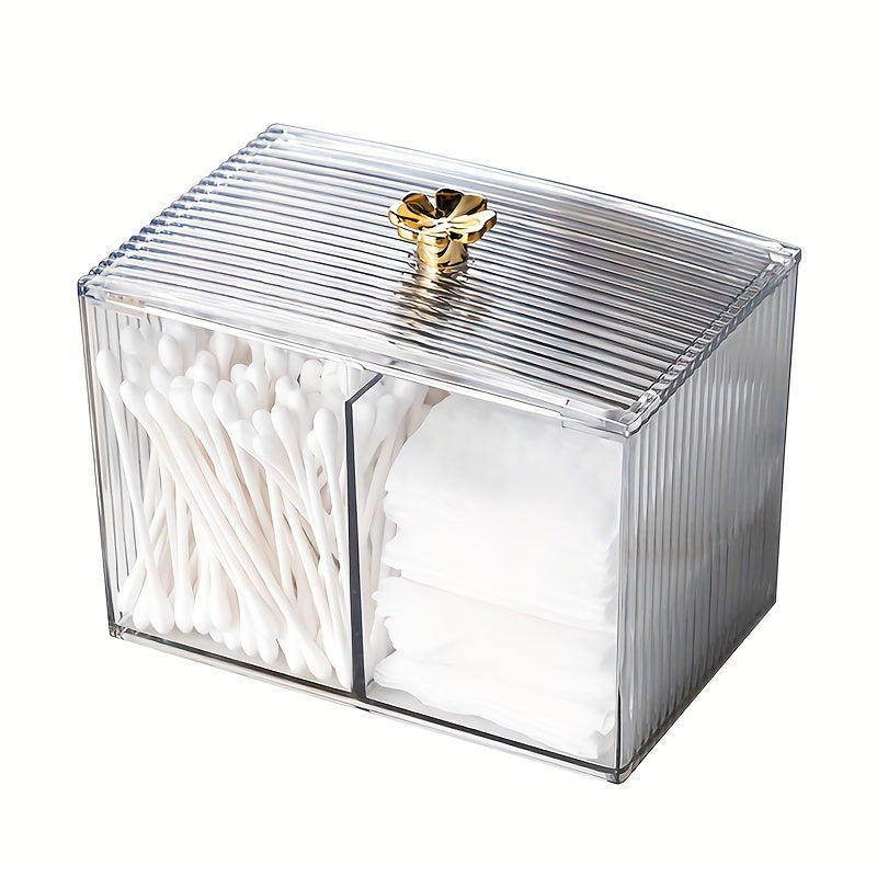 Acrylic Cotton Swab Holder Bathroom Apothecary Jar Dispenser