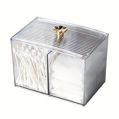 Acrylic Cotton Swab Holder Bathroom Apothecary Jar Dispenser