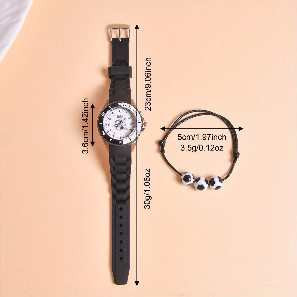 Boys LED Light Up Watch Set of 2pcs Soccer Sports