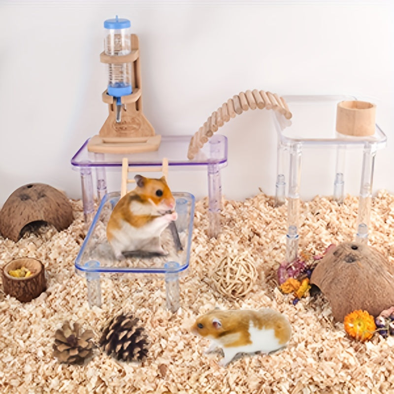 Transparent Hamster Platform Play Stand for Small Pets