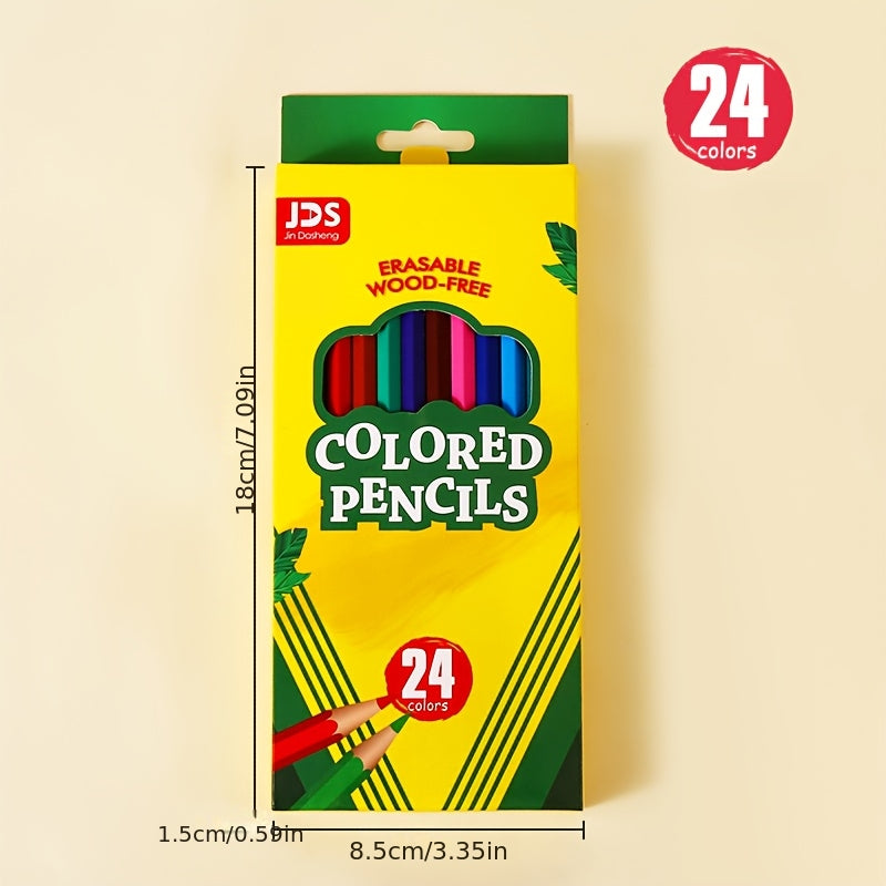 Neon Colored Pencils Set 48pcs Bright Colors Pre Sharpened Sketching Drawing Art