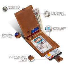 RFID Blocking Men's Credit Card Holder Leather Wallet For Men Money Clip