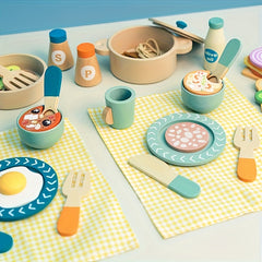 Kids Play Kitchen Set Wooden Educational Toy for Boys and Girls