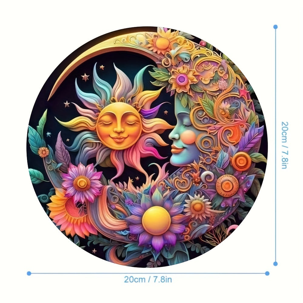 Cartoon Stars And Moon Mouse Pad Round Mousepad