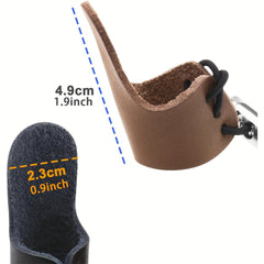 Archery Finger Tab PU Leather Longbow Recurve Bow Thumb Ring
