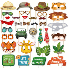 30pcs Jungle Theme Party Photo Props