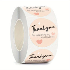 500 Pink Thank You Stickers for Small Businesses