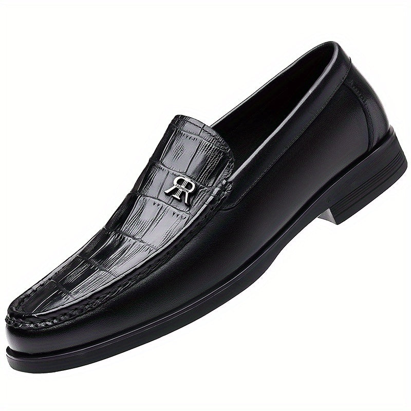 Men's Textured Loafer Shoes Non slip Slip On Dress Shoes