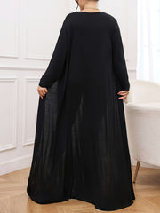 3 Piece Outfit Set: Long Cardigan, Crop Tank Top & Leggings