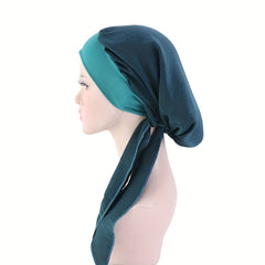 Flower Print Soft Bonnet Silk Head Wrap Women Turban Casual Head Scarf