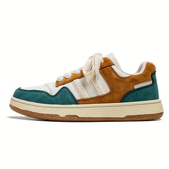 Men's Lace up Sneakers Block Skate Shoes Good Grip Breathable Walking Shoes
