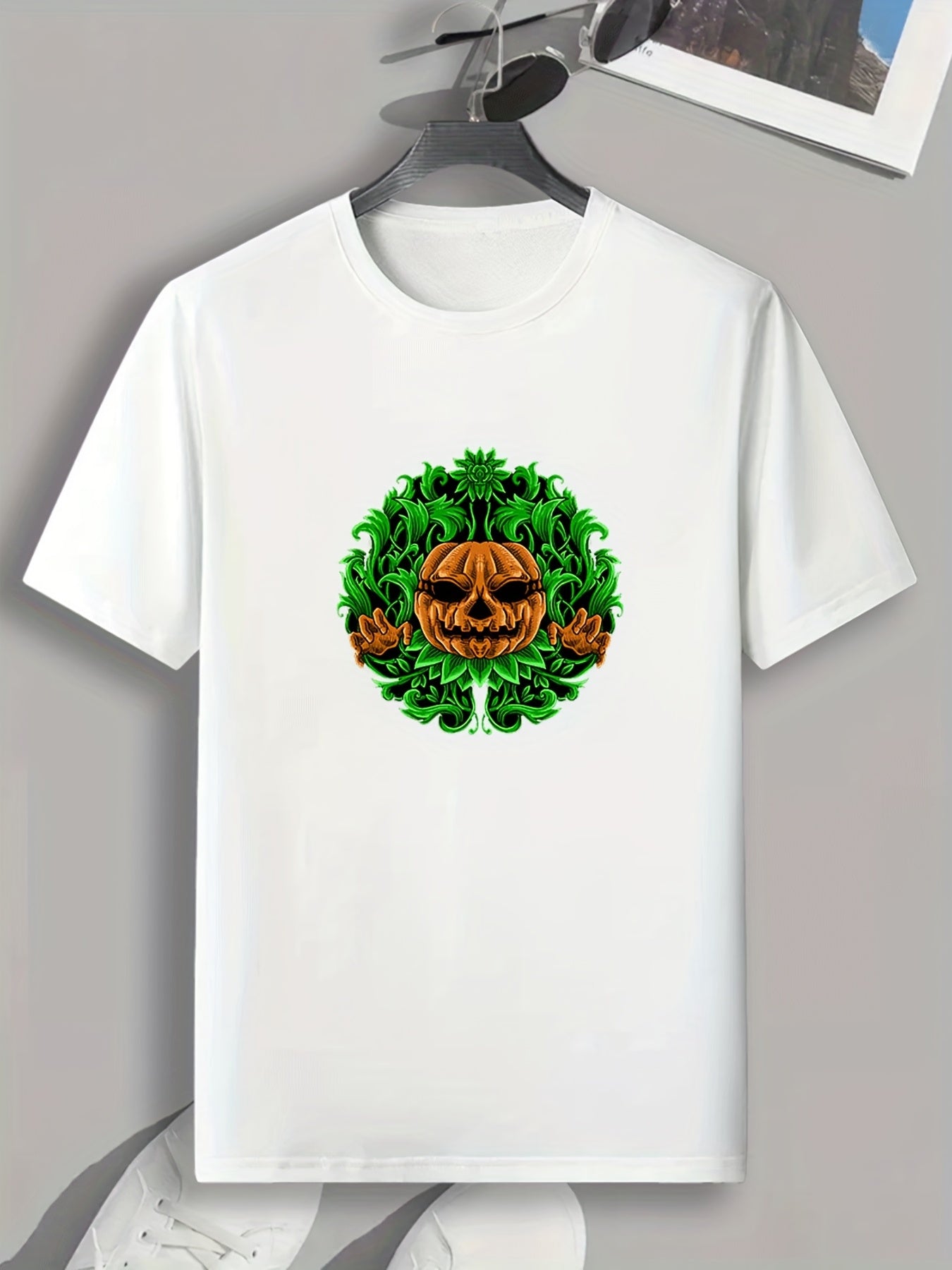 Halloween Pumpkin Pattern Print Men's Sports Tee