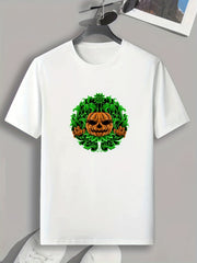 Halloween Pumpkin Pattern Print Men's Sports Tee