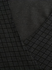 Plaid Print Casual Open Front Long Sleeve Jacket