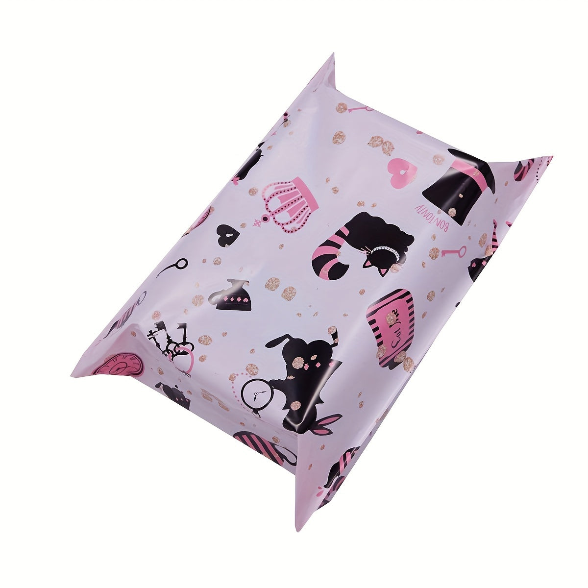 5pcs Light Pink Printed Courier Bag Thickened