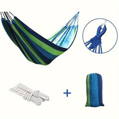 Portable Canvas Hammock with Wooden Rod for Camping
