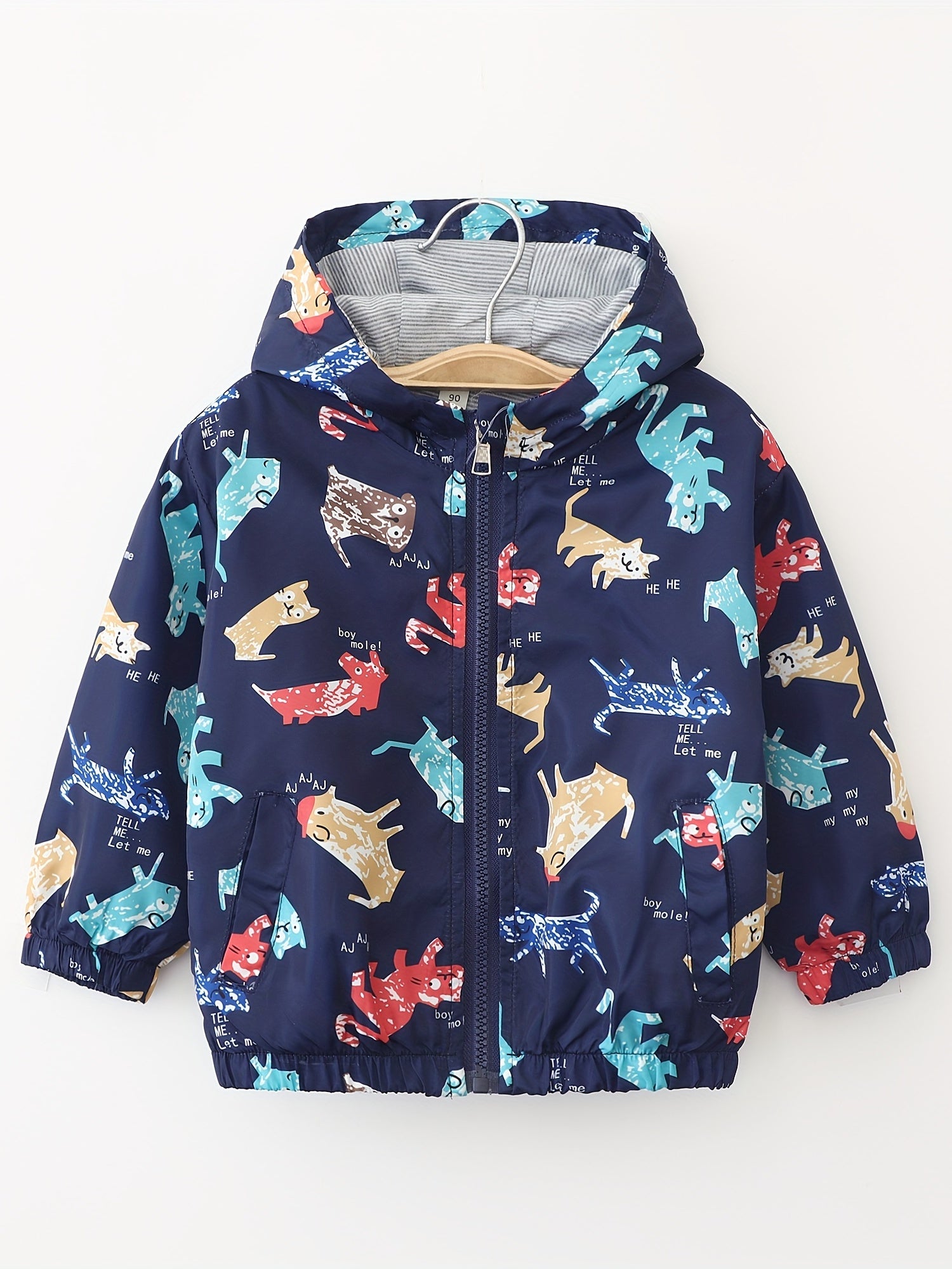 Boys Excavator Cartoon Zipper Hoodies Kids Jackets
