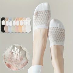 8 Pairs Argyle No Show Socks Women's Stocking