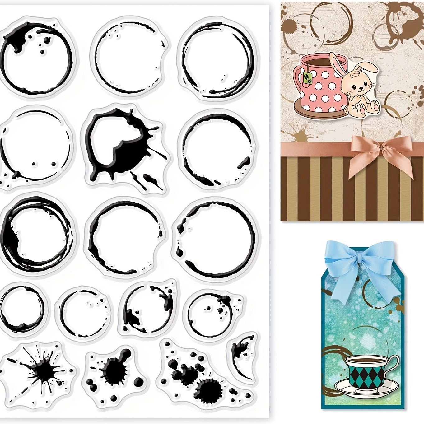 DIY Notebook Scrapbook Coffee Stain Transparent Stamp