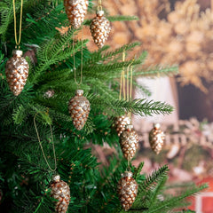 5pcs Glass Pine Cones Christmas Tree Decorations