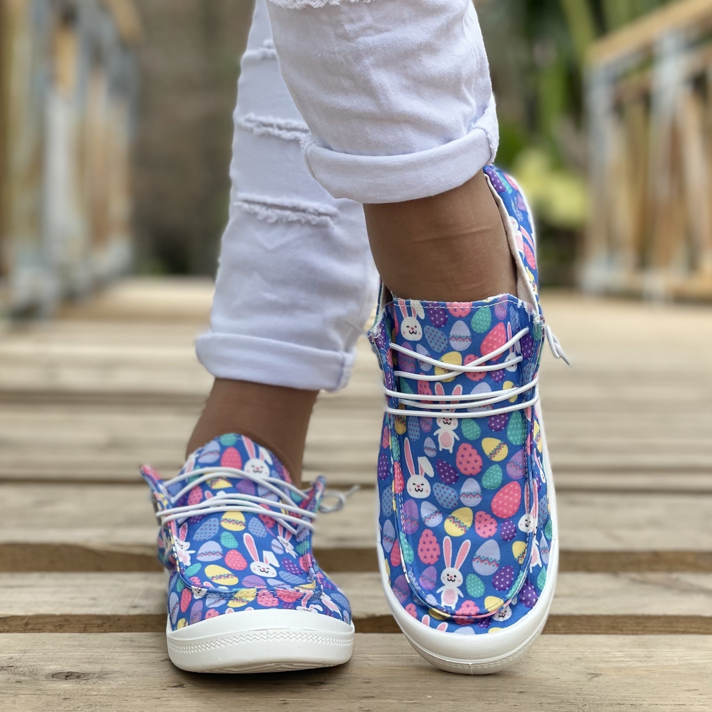 Bunny Pattern Flat Shoes Women's Casual Lightweight Soft Comfortable Walking Sho