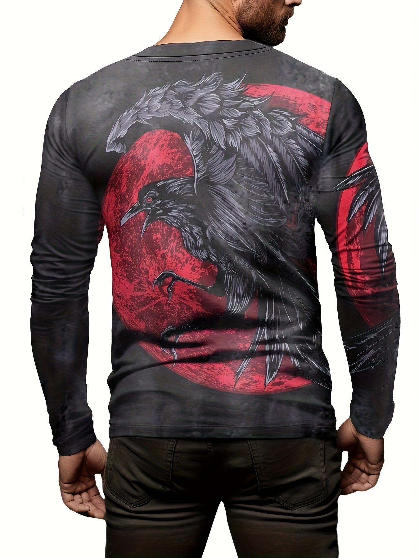 EAGLE 3d Print Men's Long Sleeve Novelty T shirt for Autumn