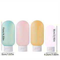 3pcs Travel Sub Bottle Toiletries Makeup Shampoo Shower Gel Portable