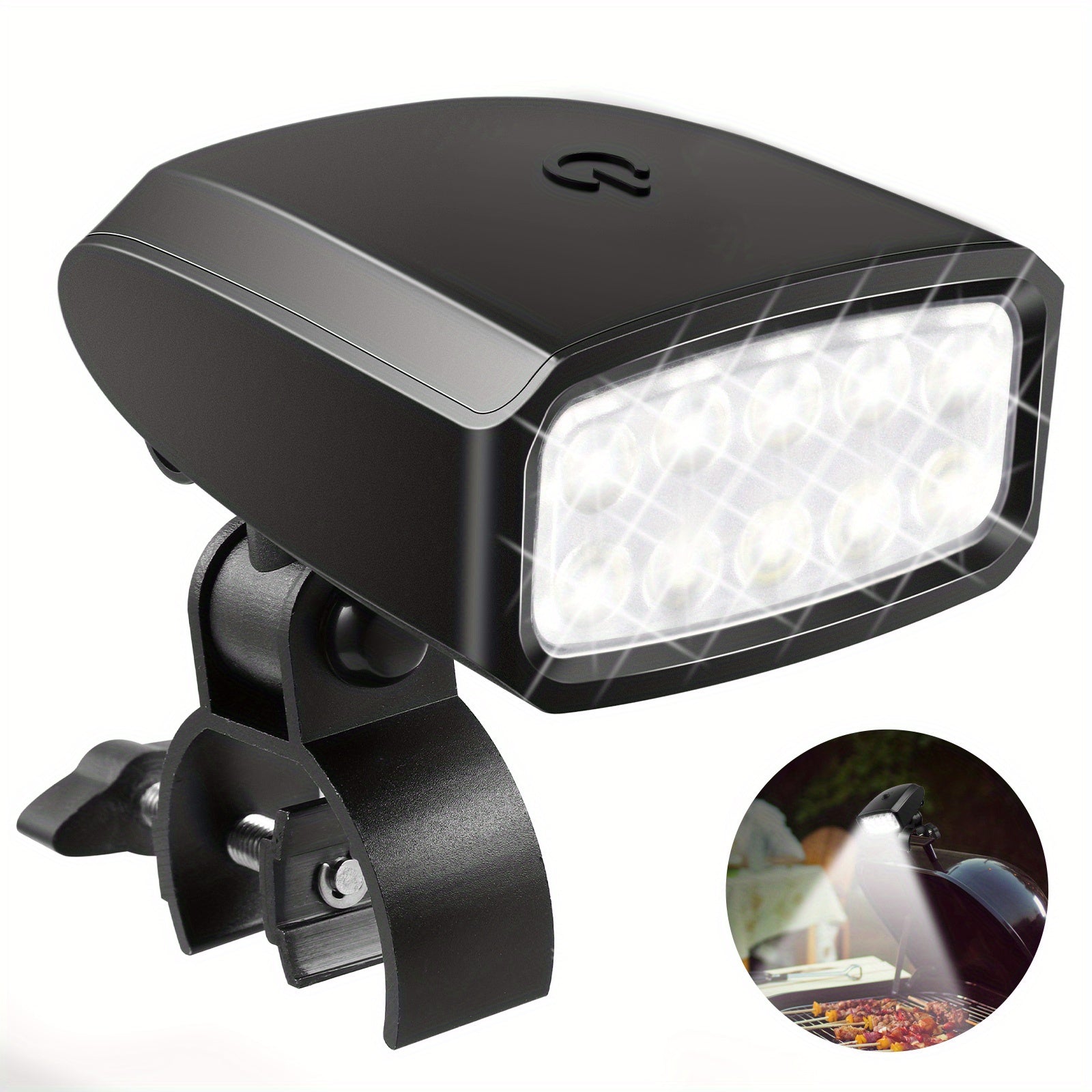 Portable BBQ Grill Lights 360 Rotatable with 10 LED Lights & Clamp Mount