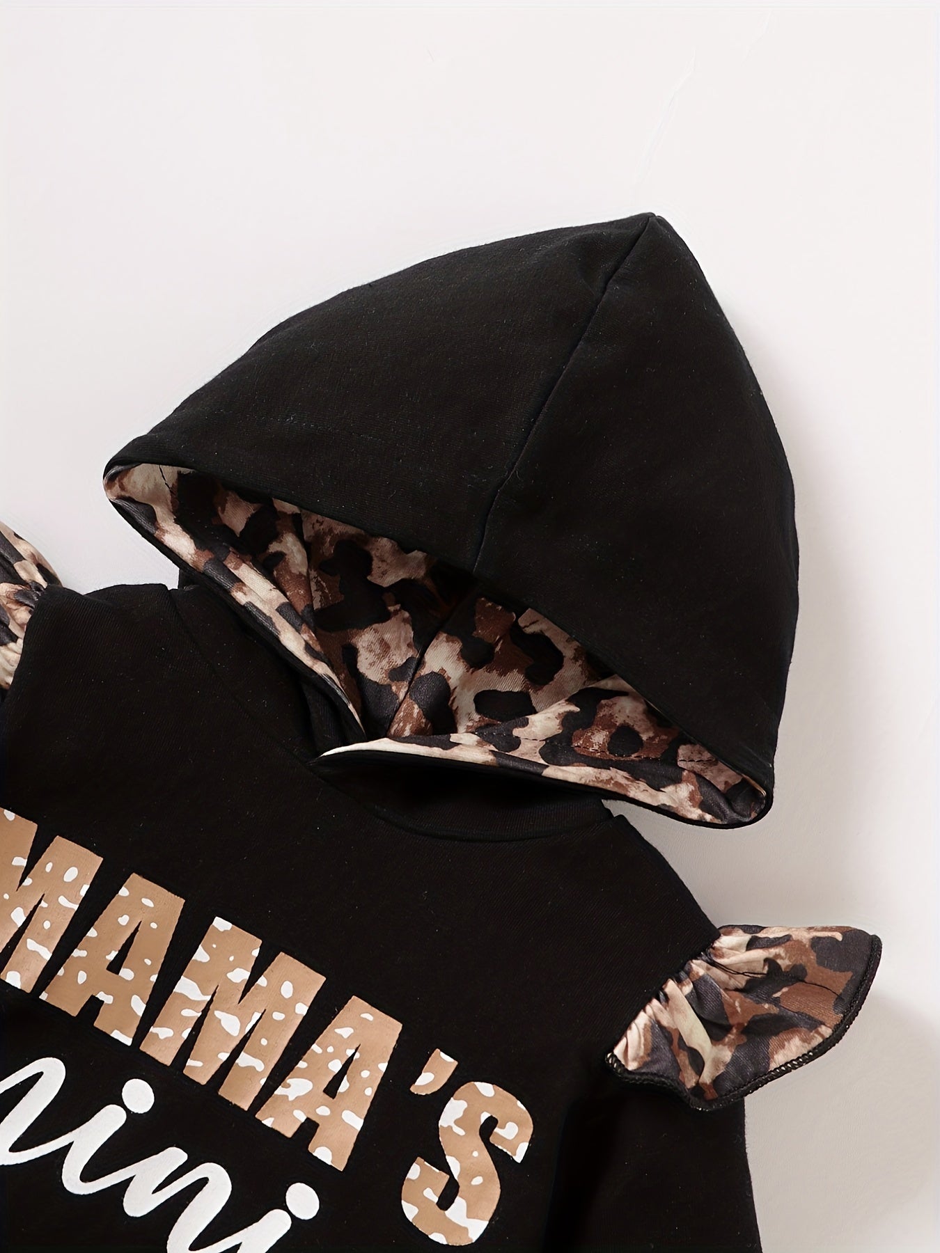 Leopard Pattern Baby Girls Hoodie and Pants Set for Winter