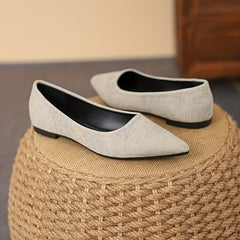 Women's Solid Denim Flat Shoes Casual Slip On Shoes