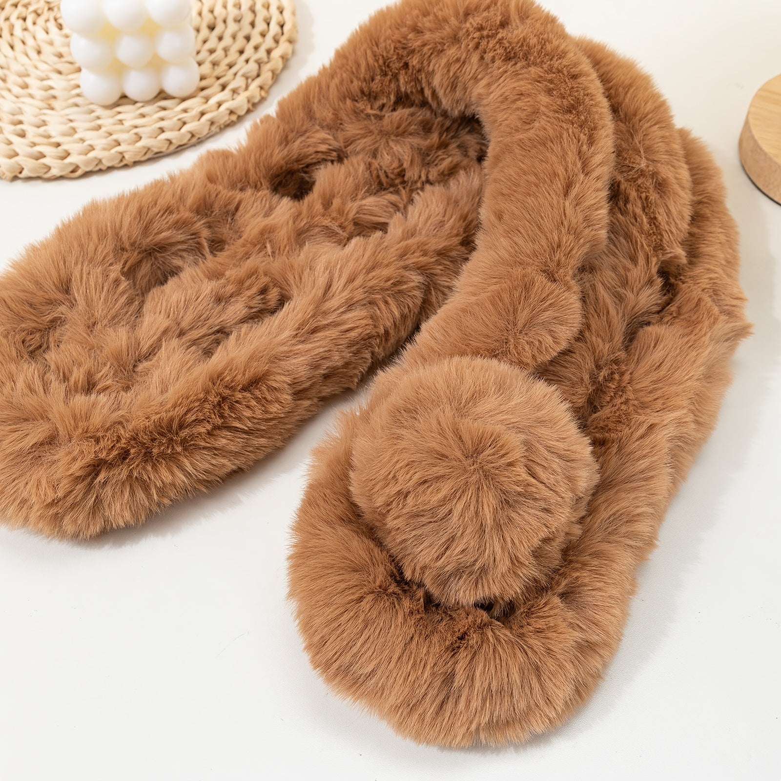 Faux Fur Collar Scarf Women Neck Shrug Spring Fall Winter Coat Dress