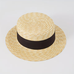 Flat Top Straw Hat Seaside Travel Sun Protection Sunshade Beach Hat