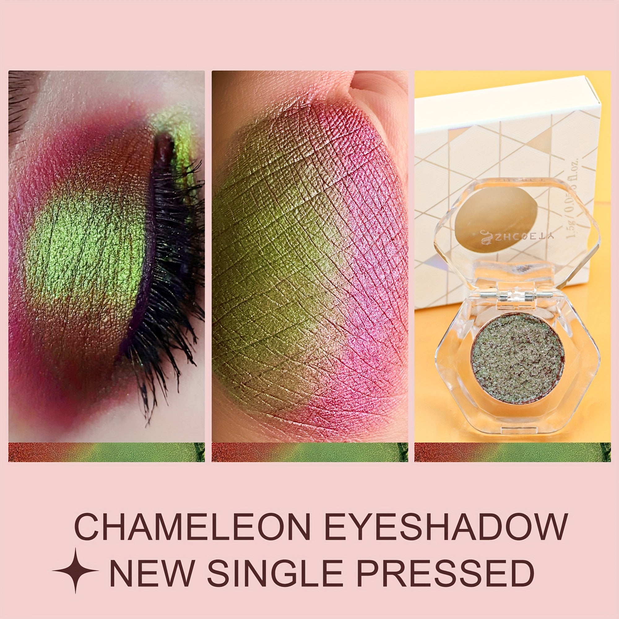 Monochromatic Chameleon Eyeshadow Palette, Sparkle Green Eyeshadow Powder