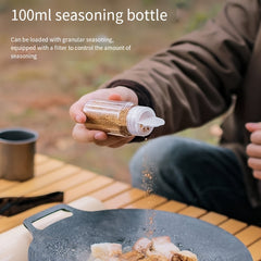 Functional Storage Bag with Plastic Seasoning Bottles for Camping and Picnic