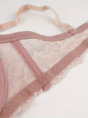 Contrast Lace Push Up Bra Comfy & Breathable Women's Lingerie