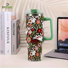 Christmas Tumbler 40oz Stainless Steel Insulated Water Bottle With Lid