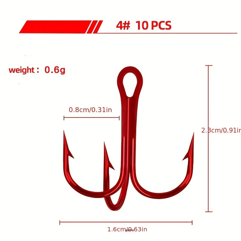 10 Sizes High Carbon Steel Fishing Hooks for Anglers