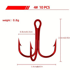 10 Sizes High Carbon Steel Fishing Hooks for Anglers
