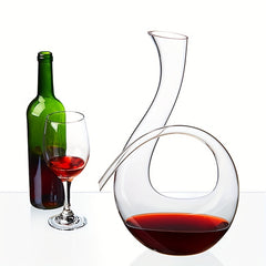 Crystal Red Wine Decanter 46 Oz Lead Glass Carafe for Home Bar