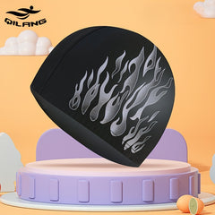 Polyester Adult Swimming Cap Soft Comfort Ear Protection