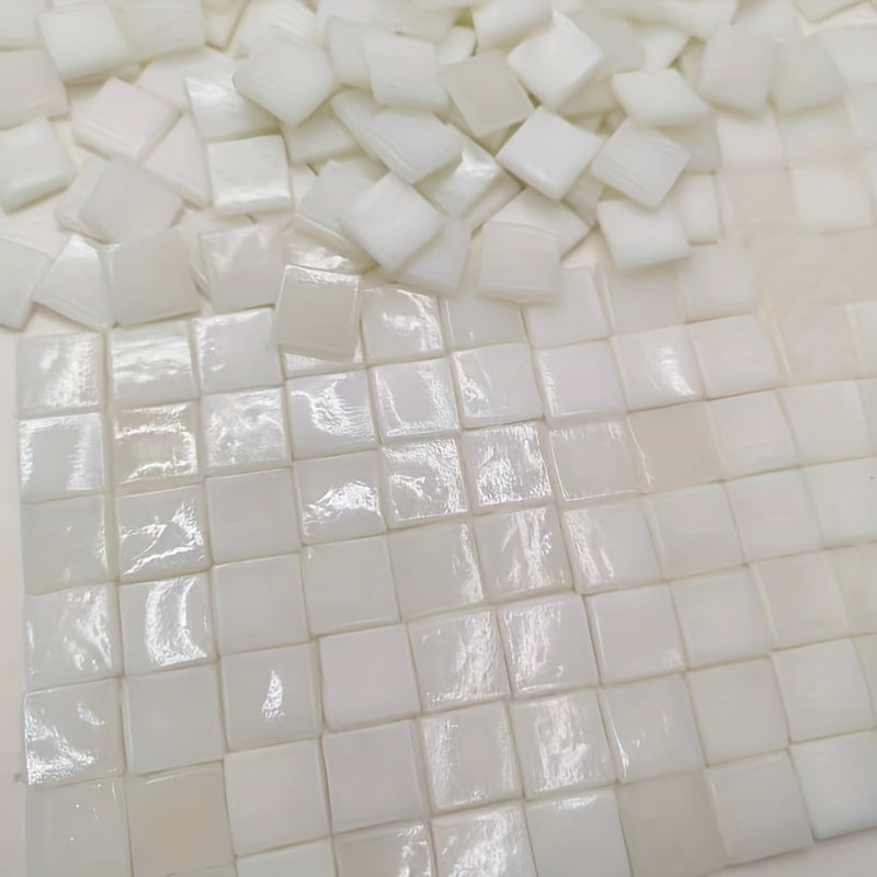 60pcs Ivory Hot Melt Glass Mosaic DIY Material for Children's Puzzle Making