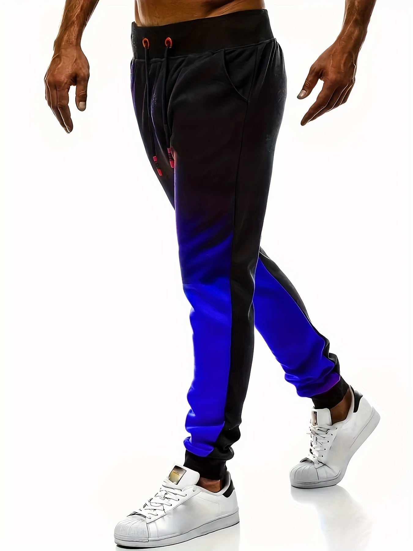 Breathable Gradient Joggers for Men Active Stretchy Sweatpants Summer