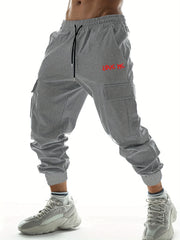 Love Me Letter Print Cargo Pants Men's Joggers For Spring