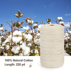 3mm X 220 Yards Cotton Macrame Rope for Crafts