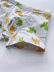 5pcs Cartoon Monster Print Boy's Boxer Briefs Elastic Waist Shorts