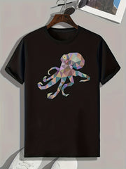 Octopus Pattern Print Men's Sports T-shirt | Graphic Tee