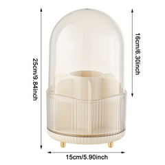 360 Rotating Makeup Organizer with Compartments for Brushes & Lipsticks